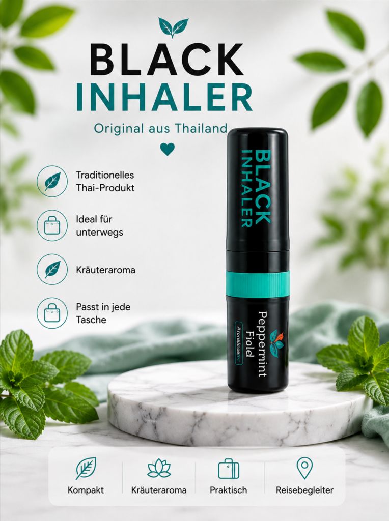 Black Inhaler by Peppermint Field – Aroma-Nasen-Inhalator aus Thailand 🇹🇭