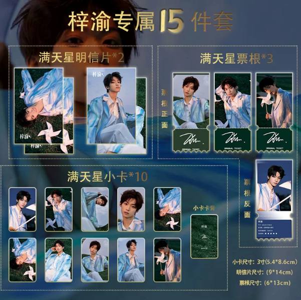 Revenged Love – Zi Yu 15-teiliges Photocard-, Postkarten- und Ticket-Set 🇨🇳