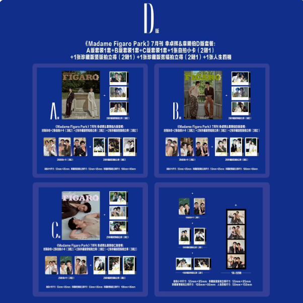 Madame Figaro Park – Xing Zhuohui & Zhang Mingbo 21-teiliges A+B+C Magazin-Set 🇨🇳