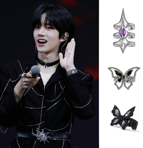 ABO Desire – 3-teiliges Ringset im Huang Xing Style – Schmetterling & Spikes 🇨🇳
