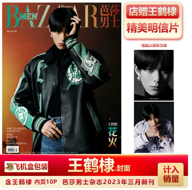 Harper’s BAZAAR Men China März 2023 – Dylan Wang – Magazin mit Postkarte 🇨🇳