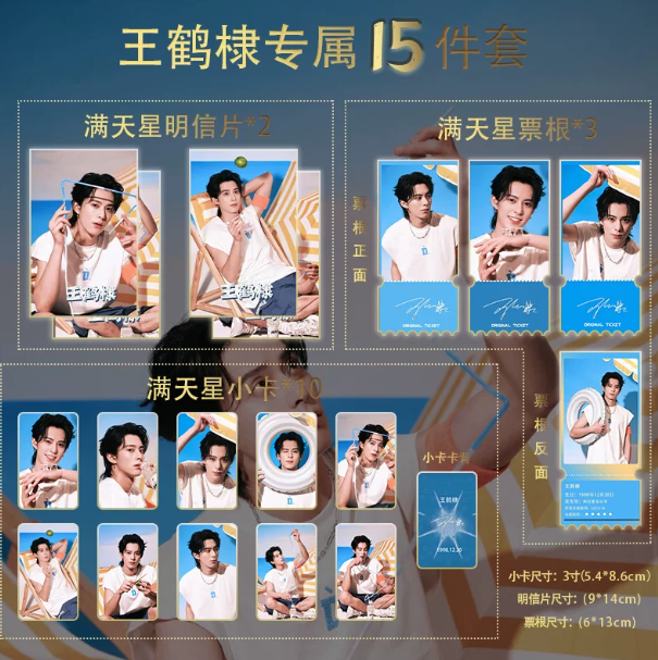 Dylan Wang alias Wang Hedi – inspiriertes 15-teiliges Kartenset mit Pool- und Sommermotiven 🇨🇳