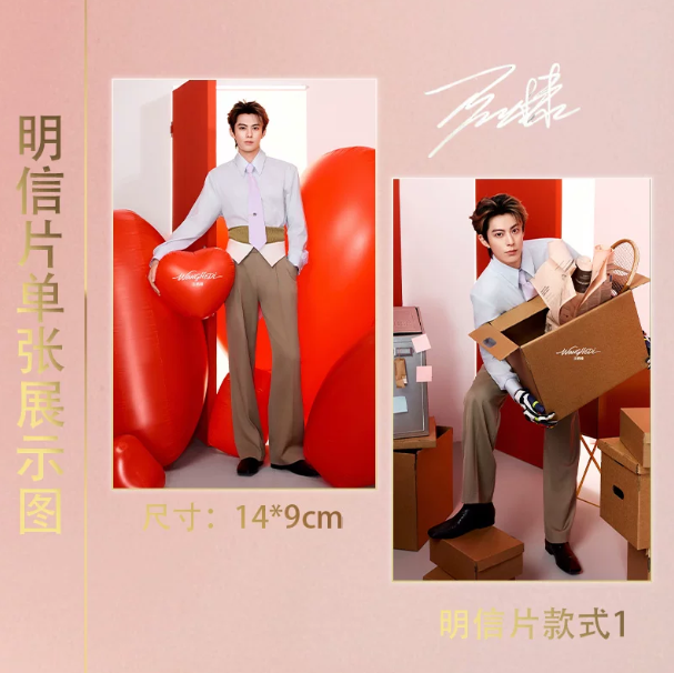 Dylan Wang alias Wang Hedi – inspiriertes 15-teiliges Kartenset mit rot-rosa Fashionmotiven 🇨🇳 – Bild 4