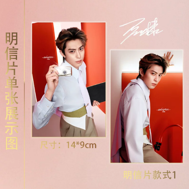 Dylan Wang alias Wang Hedi – inspiriertes 15-teiliges Kartenset mit rot-rosa Fashionmotiven 🇨🇳 – Bild 5