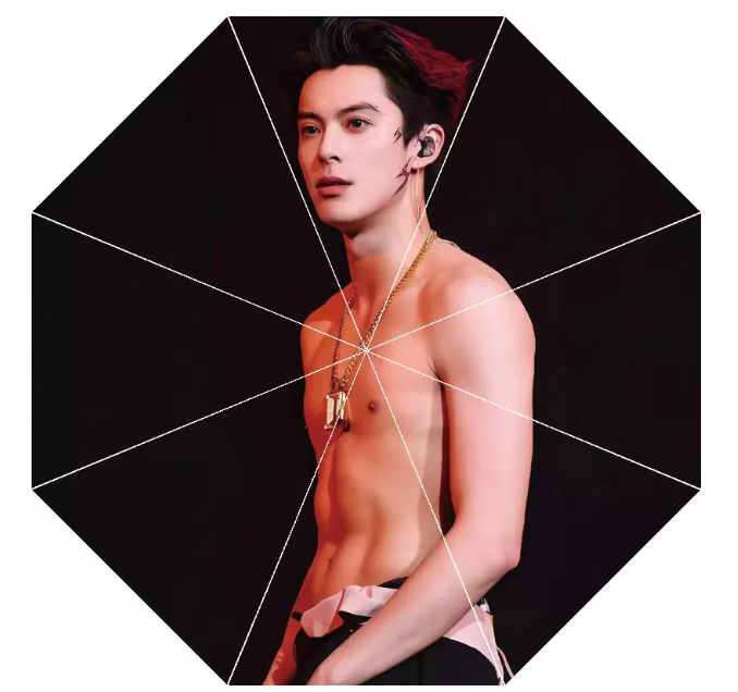 Dylan Wang alias Wang Hedi – automatischer Sonnen- und Regenschirm mit Bühnenmotiv 🇨🇳