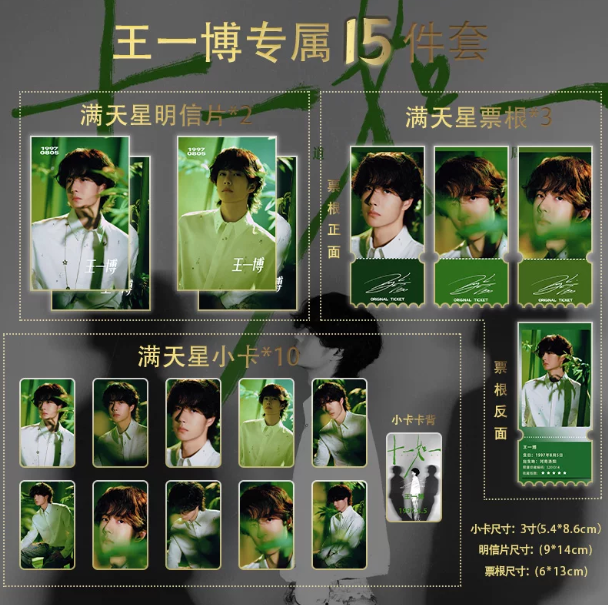 Wang Yibo „Eleven Years as One“ – 15-teiliges Fotokarten-Komplettset 🇨🇳