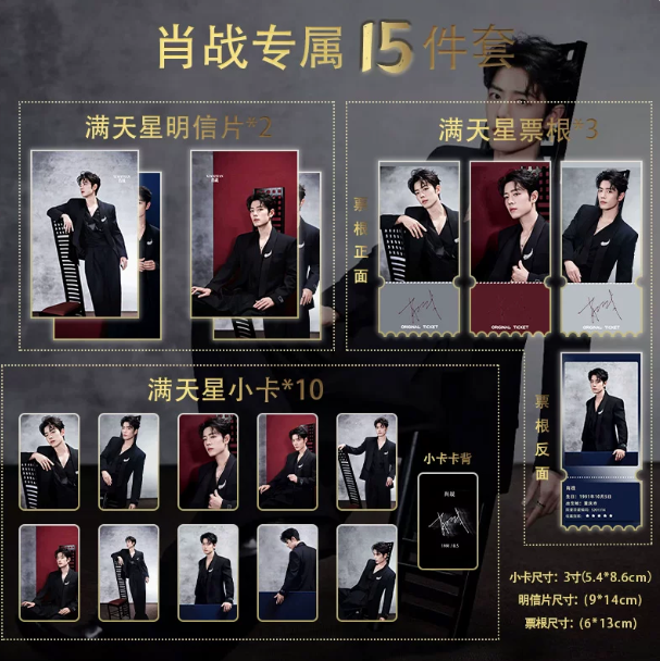 Xiao Zhan „Eleganter Frühlingsgruß“ – 15-teiliges Karten- und Ticketset 🇨🇳